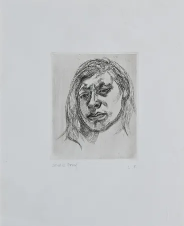 Etching Freud - Lucian Freud (1922–2011) – Head of a Girl II – Etching on paper – 1982
