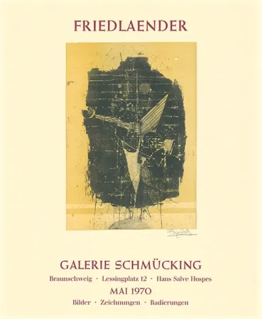 Etching And Aquatint Friedlaender - Ausstellungsplakat Galerie Schmücking, Braunschweig, 1970