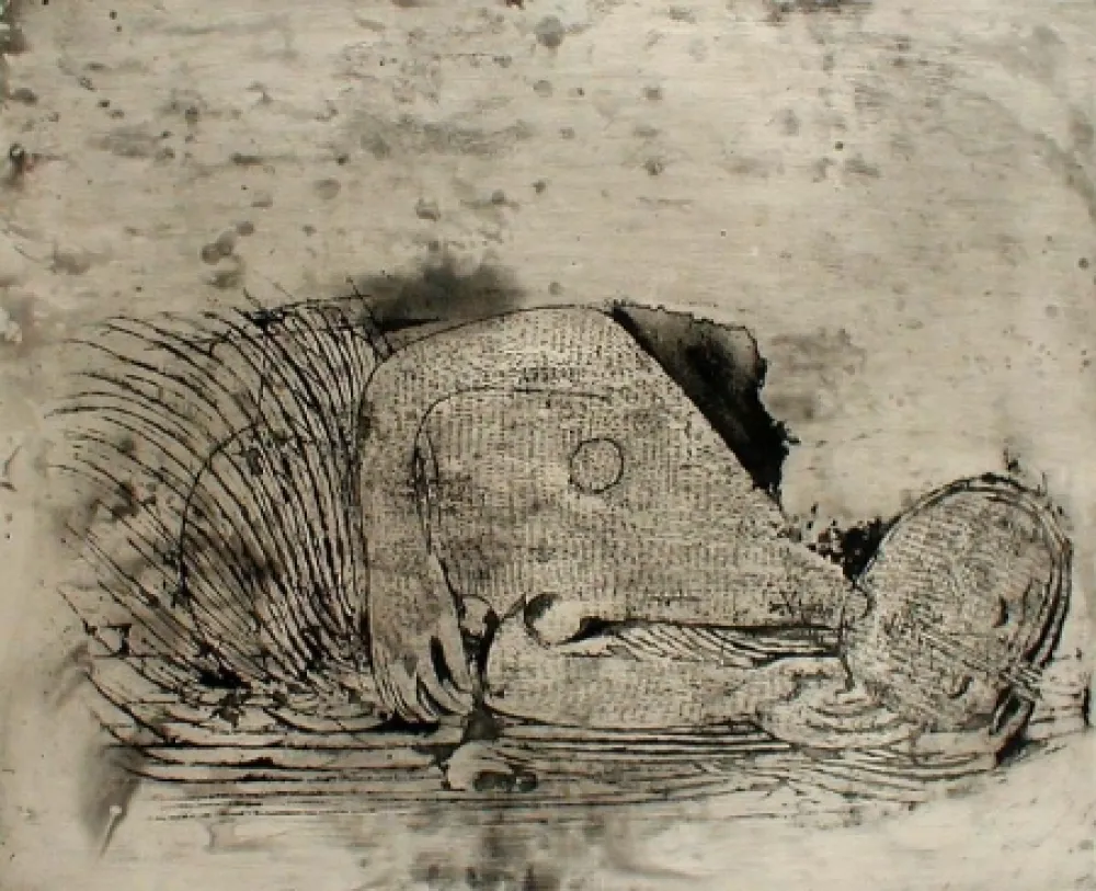 Engraving Friedlaender - Femme Endormie