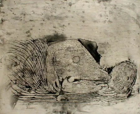 Engraving Friedlaender - Femme Endormie