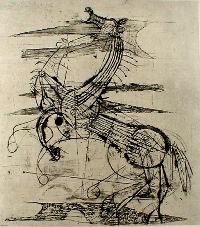 Engraving Friedlaender - Les Chevaux I 
