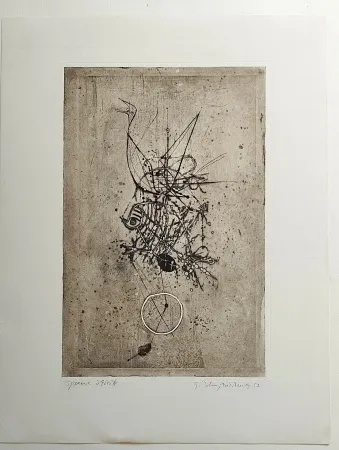 Engraving Friedlaender - Poisson et Oiseau III