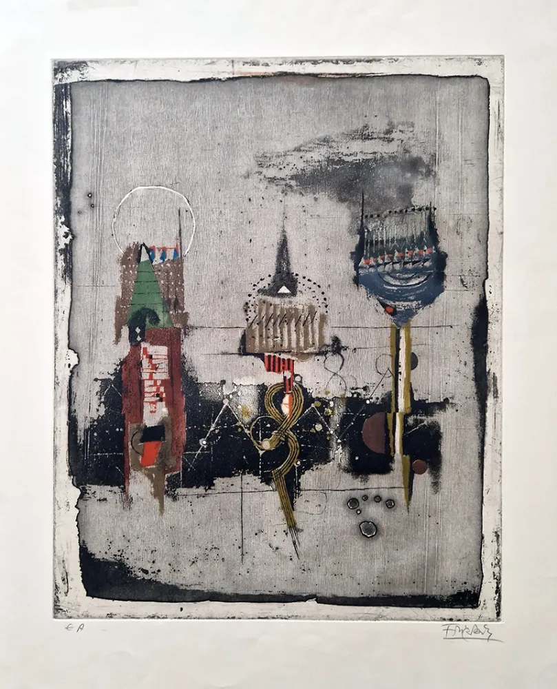 Engraving Friedlaender - Trois Fleurs