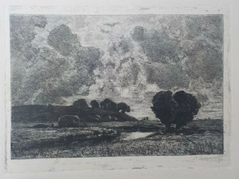 Etching And Aquatint Gampert - Sommerlandschaft bei Höchstädt