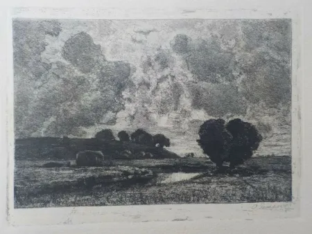Etching And Aquatint Gampert - Sommerlandschaft bei Höchstädt