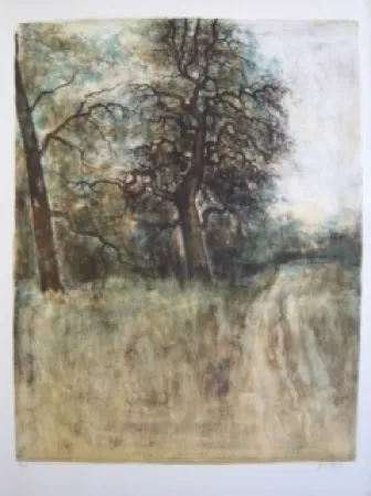 Lithograph Gantner - Arbre