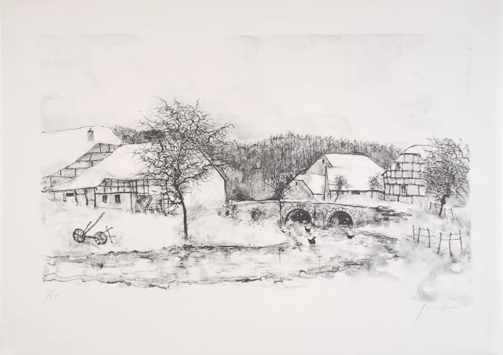 Lithograph Gantner - Douceur Hivernale