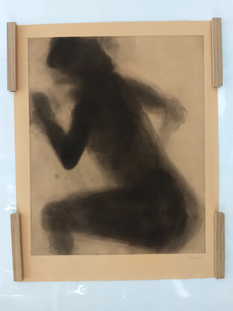 Lithograph Garache - Nude