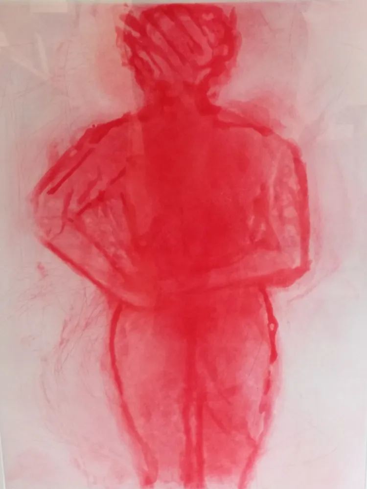 Lithograph Garache - Nude