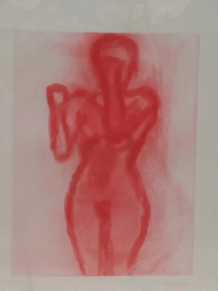 Lithograph Garache - Nude