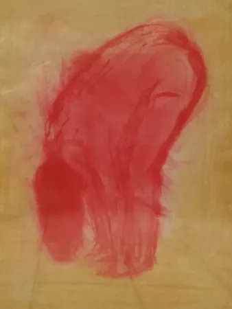 Lithograph Garache - Nude figure