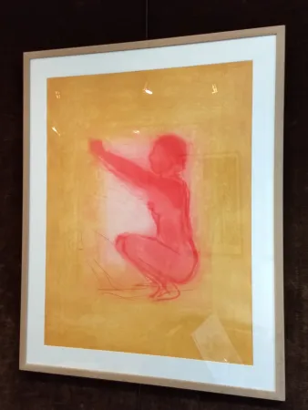 Lithograph Garache - Nude figure