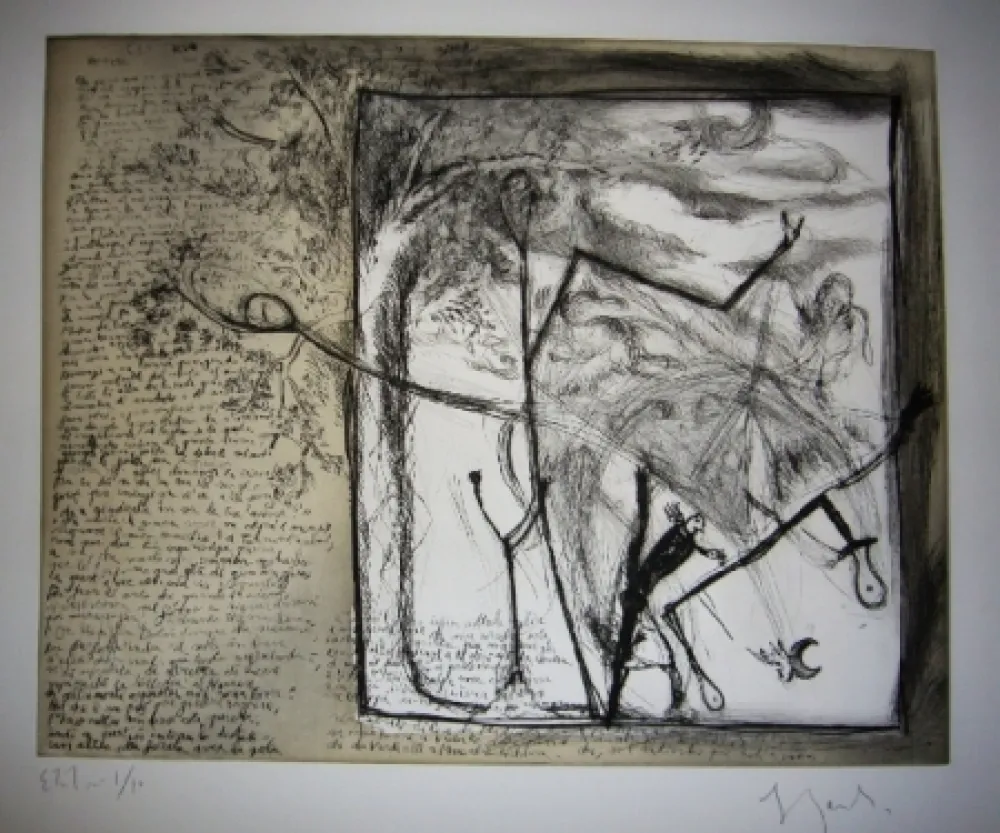 Etching And Aquatint Garouste - Sans titre