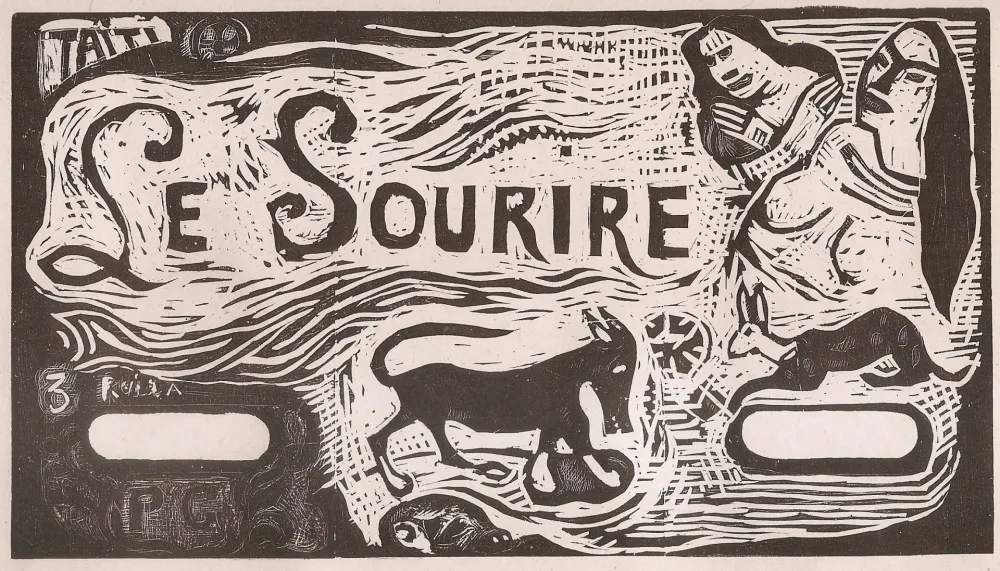 Woodcut Gauguin - Le Sourire