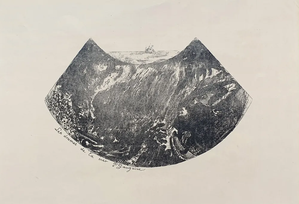 Lithograph Gauguin - Les drames de la mer 