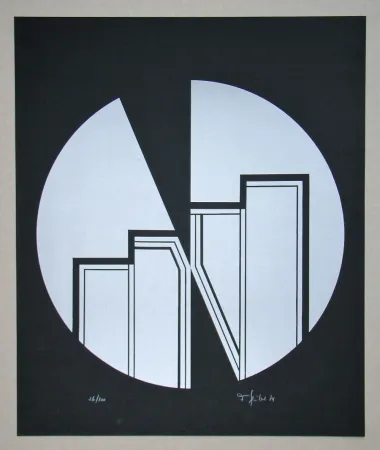 Linocut Geiler - Concrete-constructive Composition