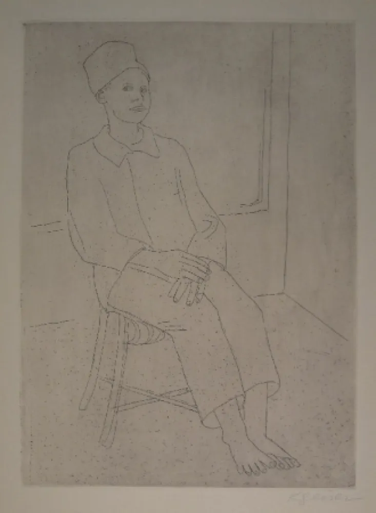 Etching Geiser - Daniel mit der Zuavenmütze