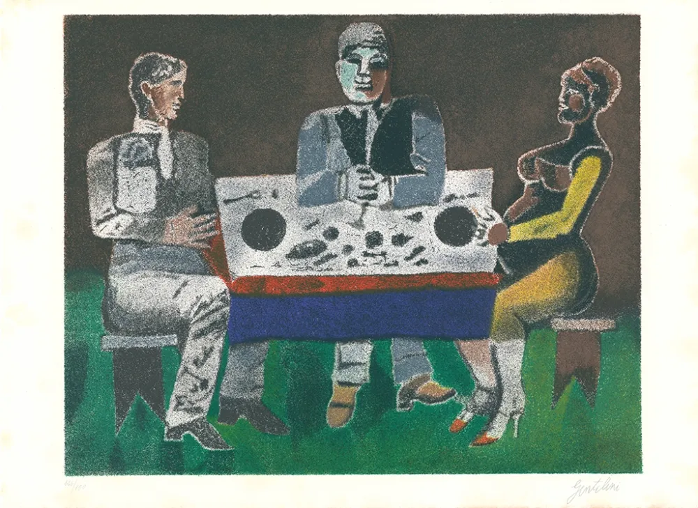 Lithograph Gentilini - Banchetto