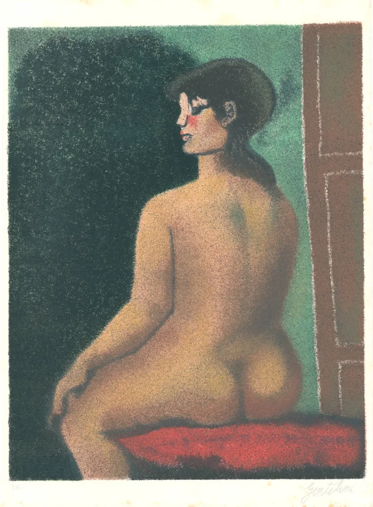 Lithograph Gentilini - Nudo di Luisa