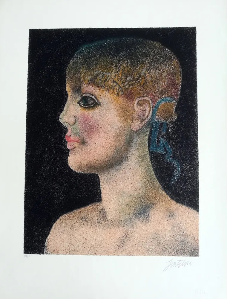 Lithograph Gentilini - Ragazza di Roma