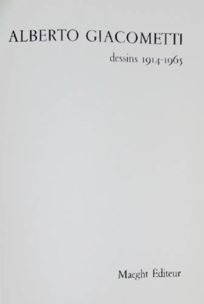 Illustrated Book Giacometti - Alberto Giacometti, dessins 1914-1915