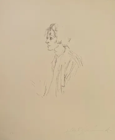 Lithograph Giacometti - Buste d'une femme regardant a gauche - signed