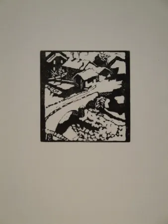 Woodcut Giacometti - Il ponte al sole, die Brücke in Stampa