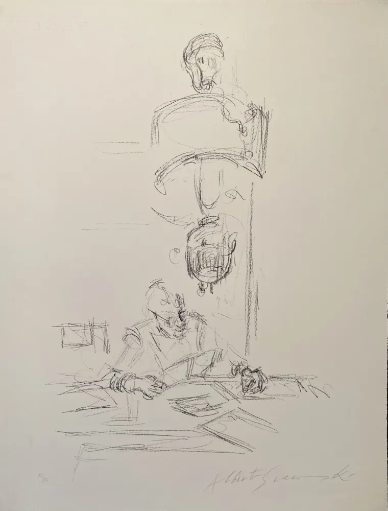 Lithograph Giacometti - La mère de l'artiste lisant sous la lampe à Stampa III