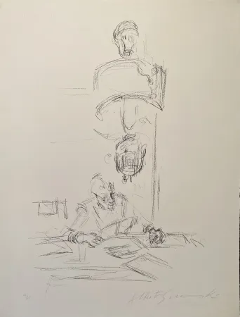 Lithograph Giacometti - La mère de l'artiste lisant sous la lampe à Stampa III