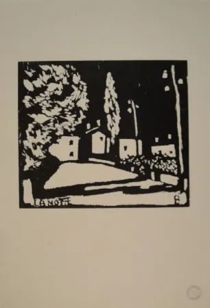 Woodcut Giacometti - La Notte I