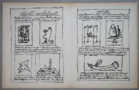 Lithograph Giacometti - Objets mobiles