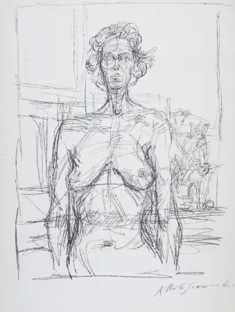 Lithograph Giacometti - Portrait, 1966