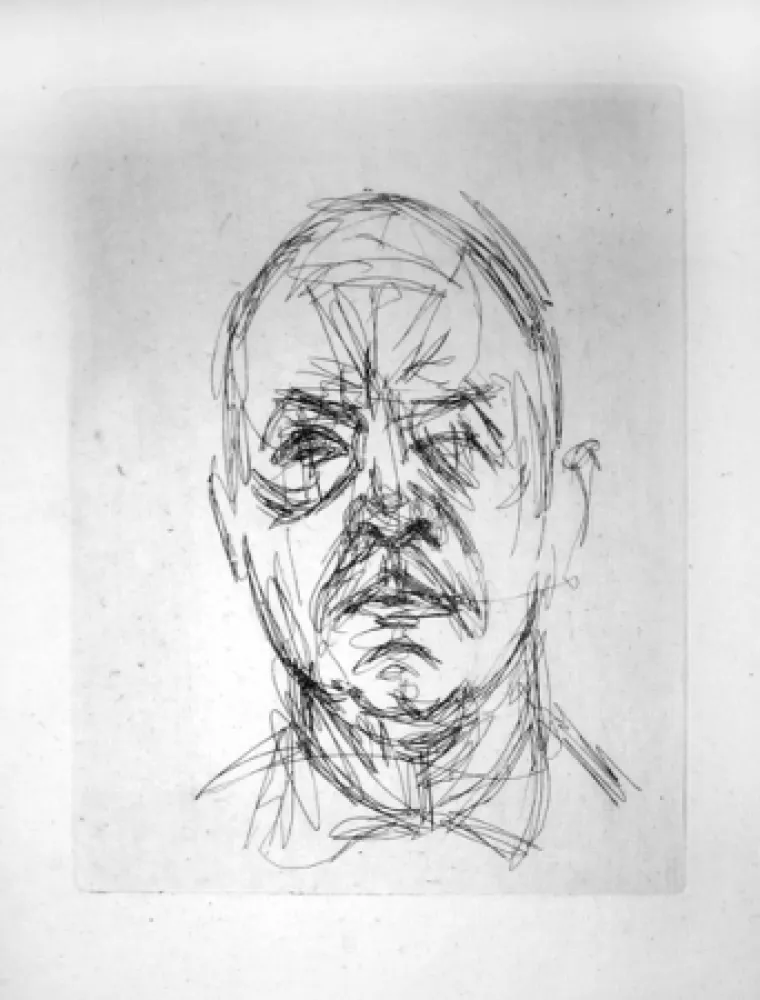 Etching Giacometti - Portrait d'Iliazd