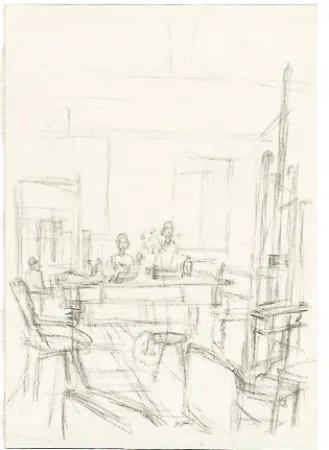 Lithograph Giacometti - The Artist's Studio