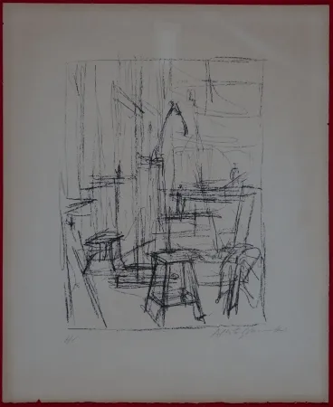 Lithograph Giacometti - The Studio with Head of Horse (II)