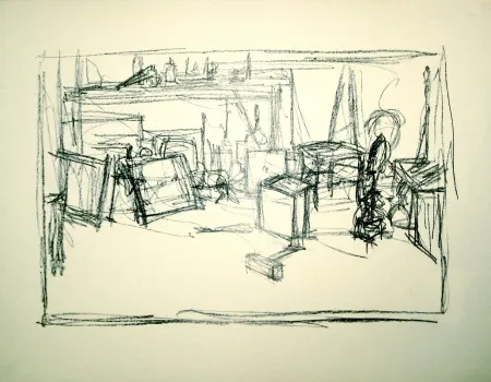Lithograph Giacometti - Untitled