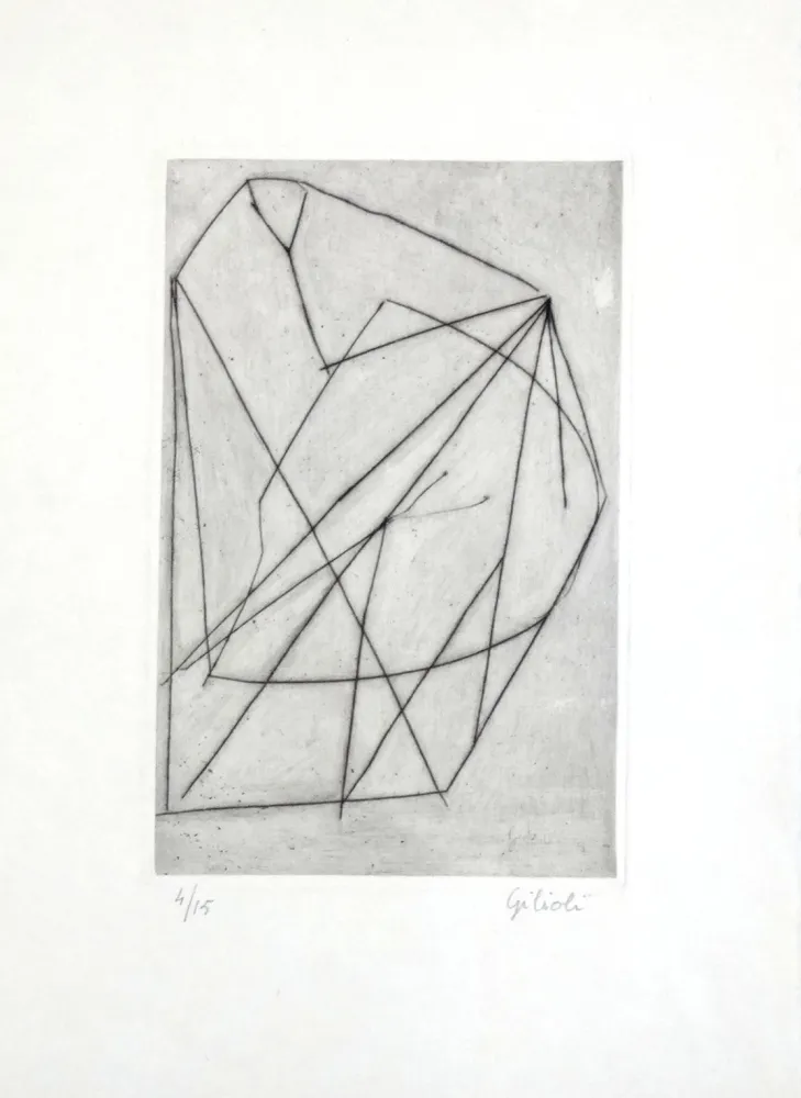 Etching Gilioli - Composition abstraite