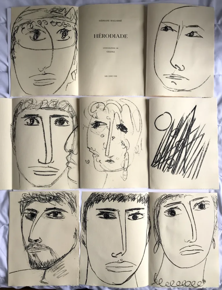 Lithograph Gilioli - Hérodiade Mallarmé - 7 lithographies - ed. Les Cent Une