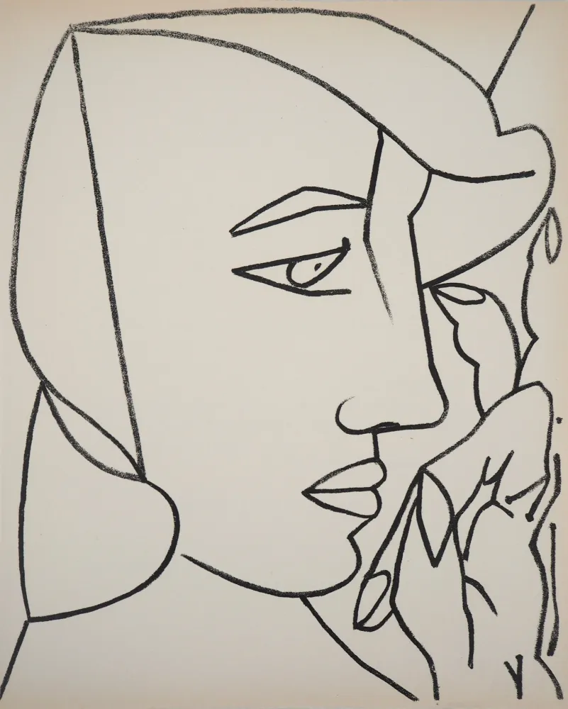 Lithograph Gilot - Femme de profil