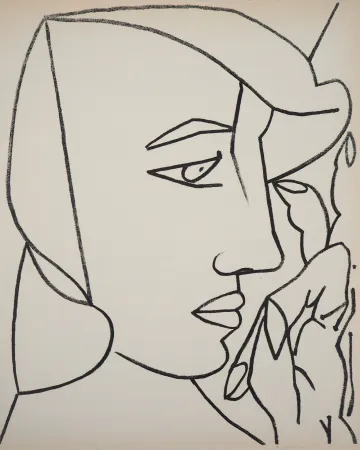 Lithograph Gilot - Femme de profil