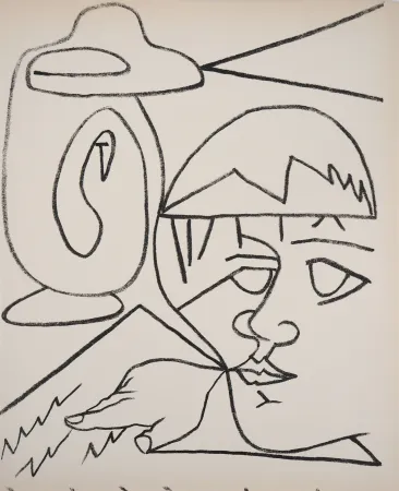 Lithograph Gilot - La lecture