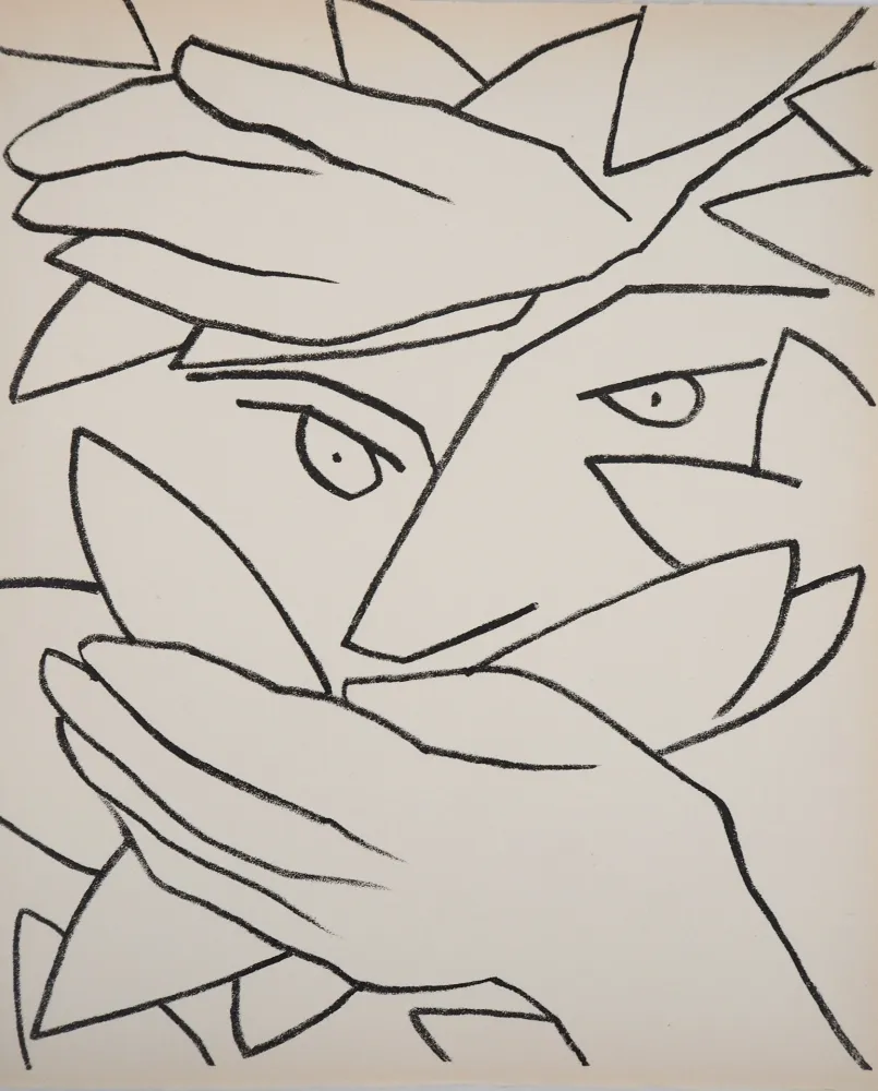 Lithograph Gilot - L'homme camouflé