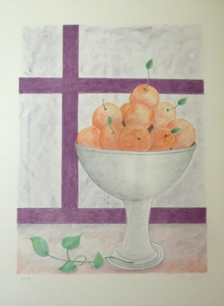 Lithograph Girona - FRUITERA I FINESTRA