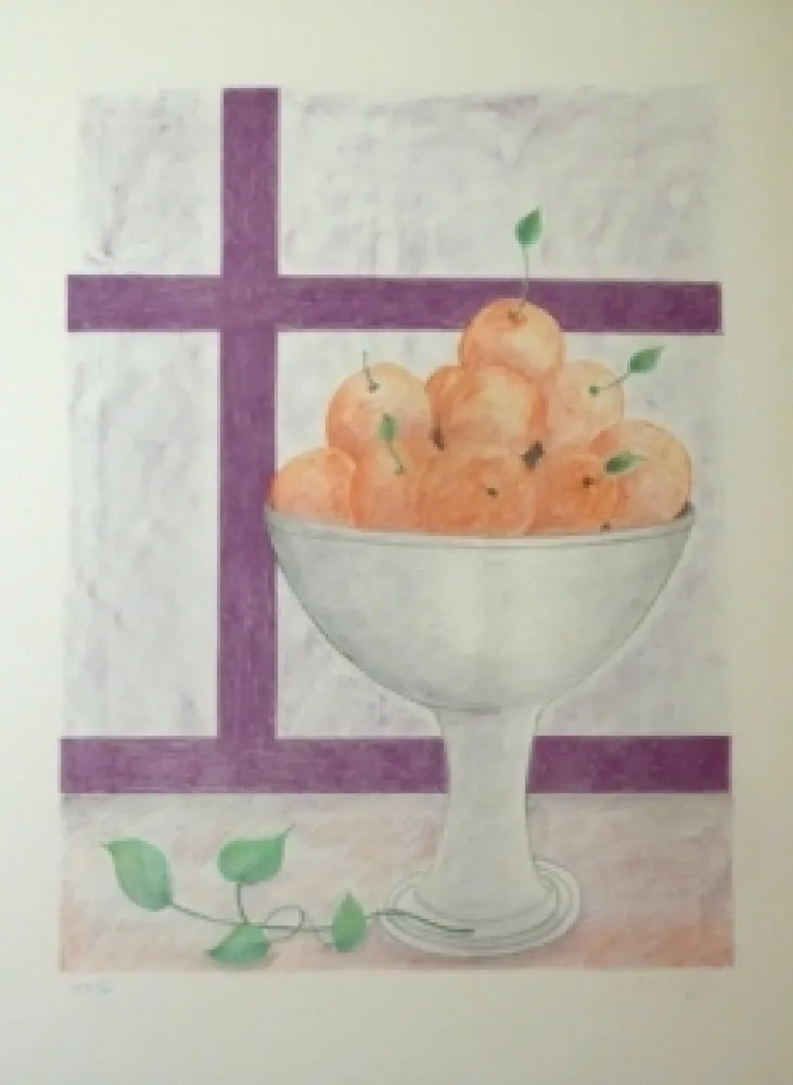 Lithograph Girona - FRUITERA I FINESTRA