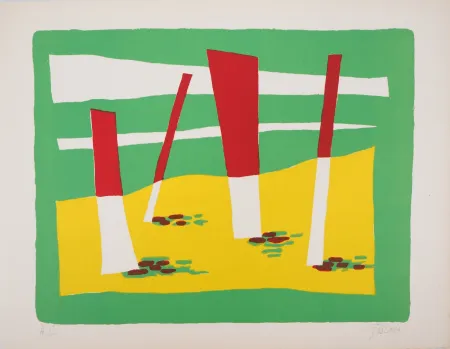 Lithograph Gischia - La Plage