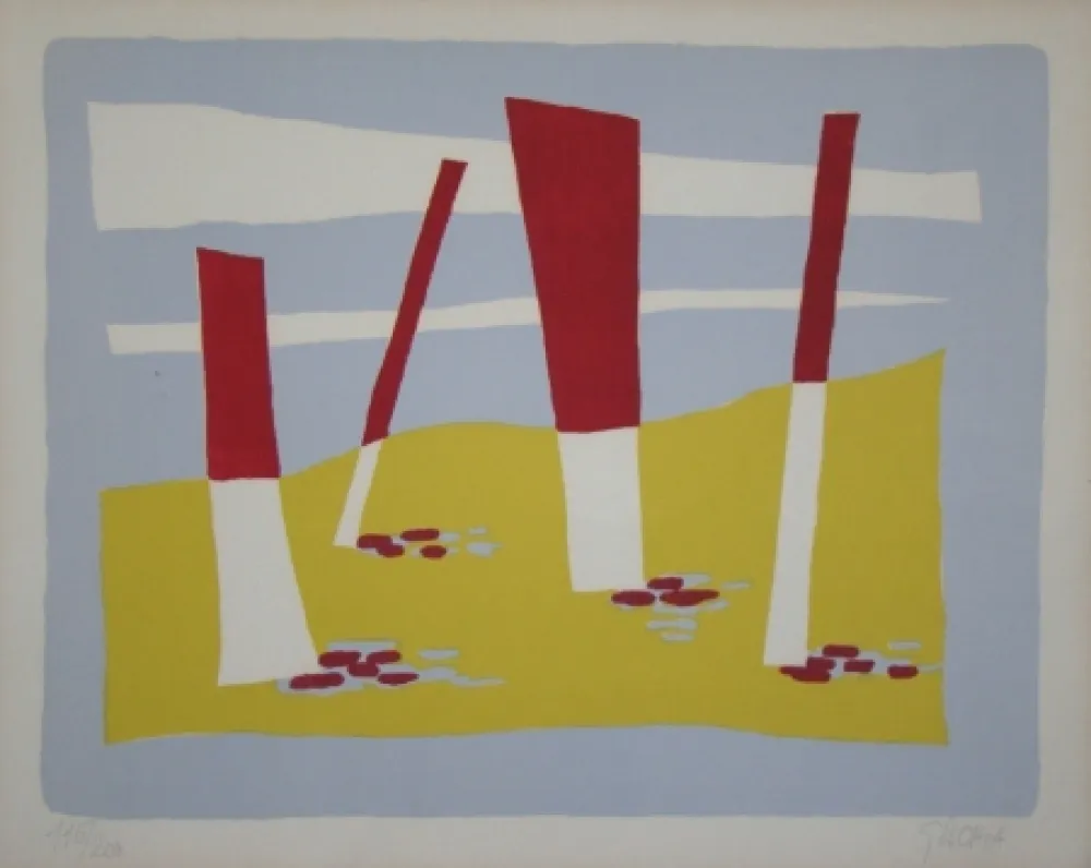 Lithograph Gischia - La Plage