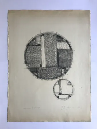 Lithograph Glarner - Drawing for Tondo no. 1