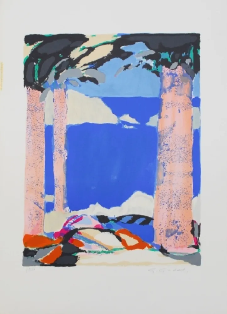 Lithograph Godard - Symphonie en bleu IV