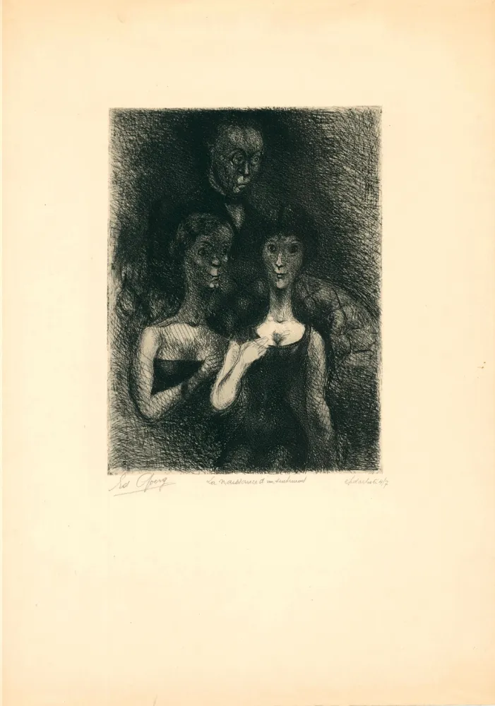 Etching Goerg - La naissance d'un sentiment