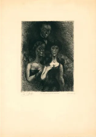 Etching Goerg - La naissance d'un sentiment